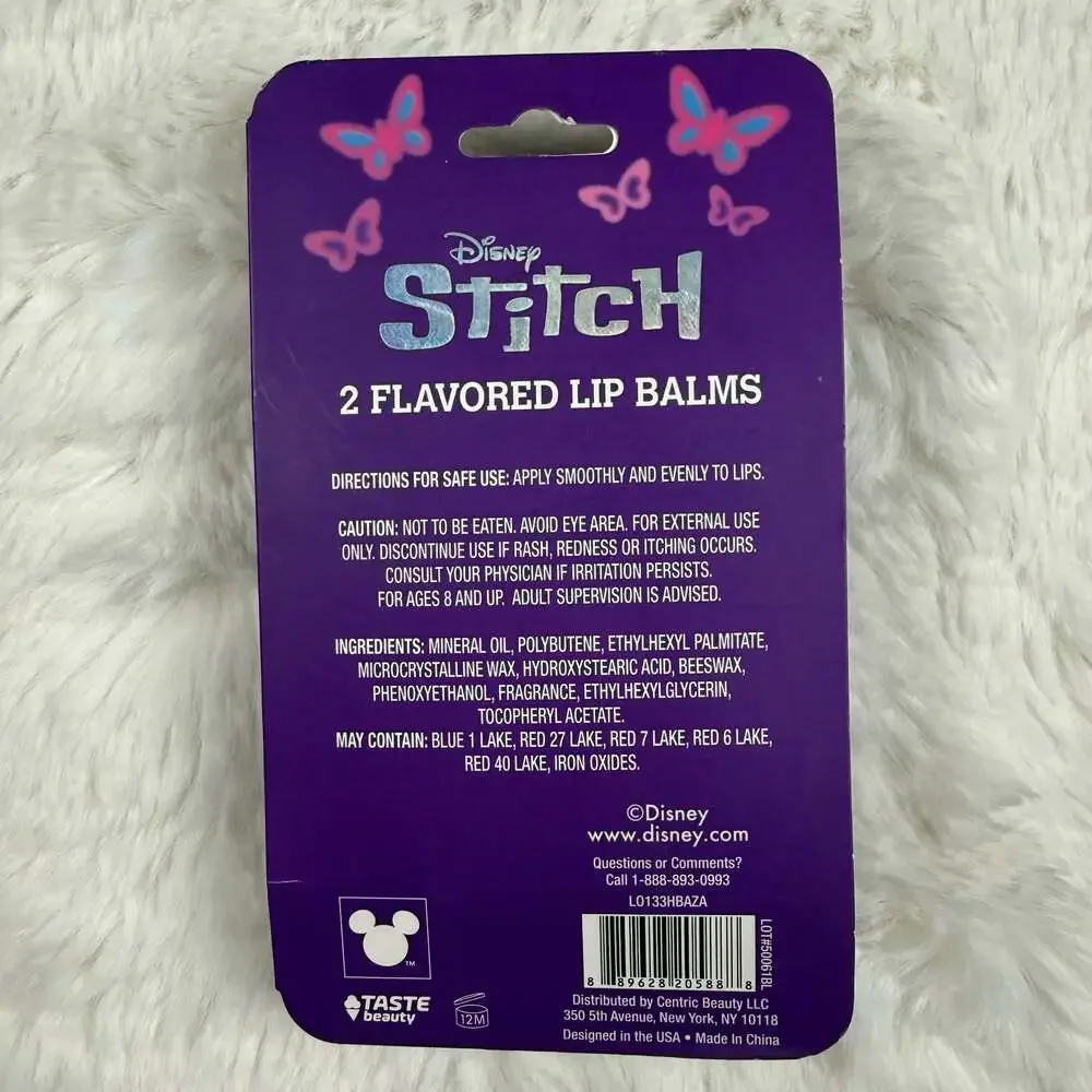 Disney Stitch & Angel 2-Pack Flavored Lip Balms Coconut & Strawberry